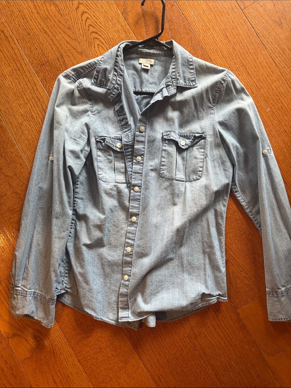 J. Crew Washed Light Blue Denim Button-Down Shirt